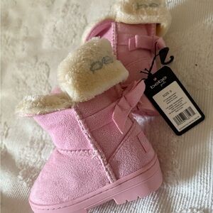 Bebe Light Pink Cozy Kids Boots
